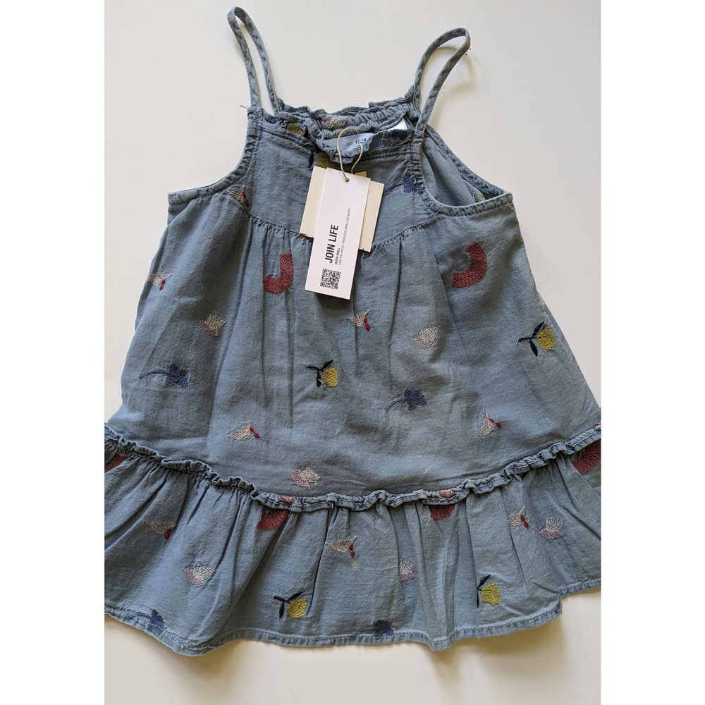 NWT Zara Denim Embroidered Dress